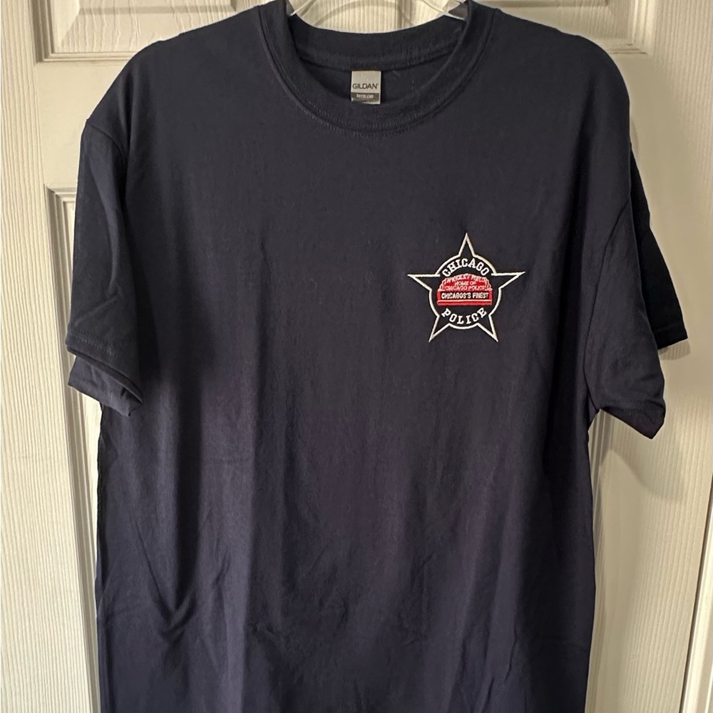 Large Chicago Police Navy T-shirt